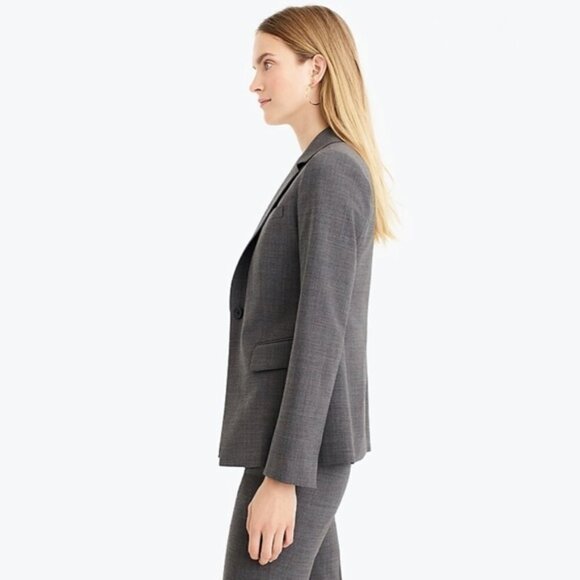 J. Crew Single Button Blazer in Everyday Wool Heather Grey size 24 NWT - Picture 4 of 10